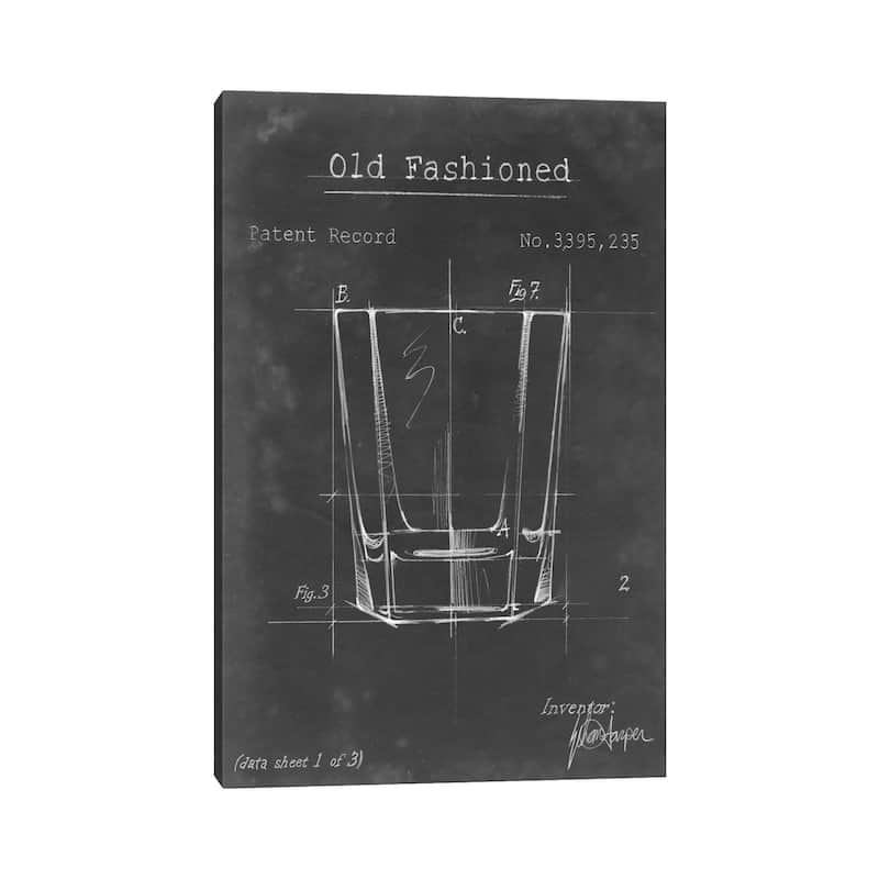 iCanvas "Barware Blueprint I" by Ethan Harper Canvas Print