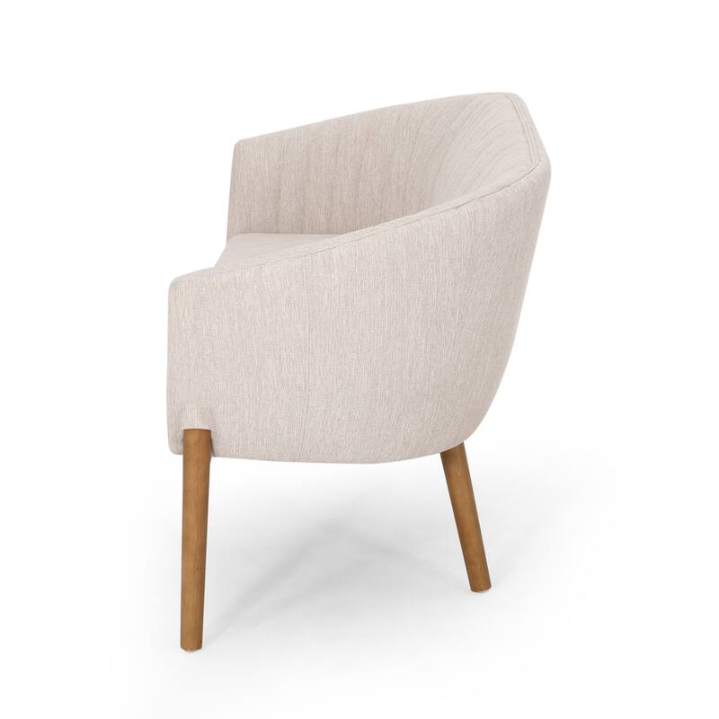 Fabric Upholstered Loveseat Sofa, Couch Settee with Curved Backrest, Small Loveseat Sofa with Rubber Wood Legs