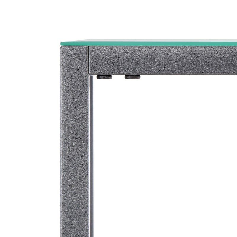 SEI Furniture Veda Grey Mirrored-top Console Table