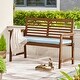 preview thumbnail 7 of 7, Waimea Honey Slatted Eucalyptus Wood Garden Bench with Cushion