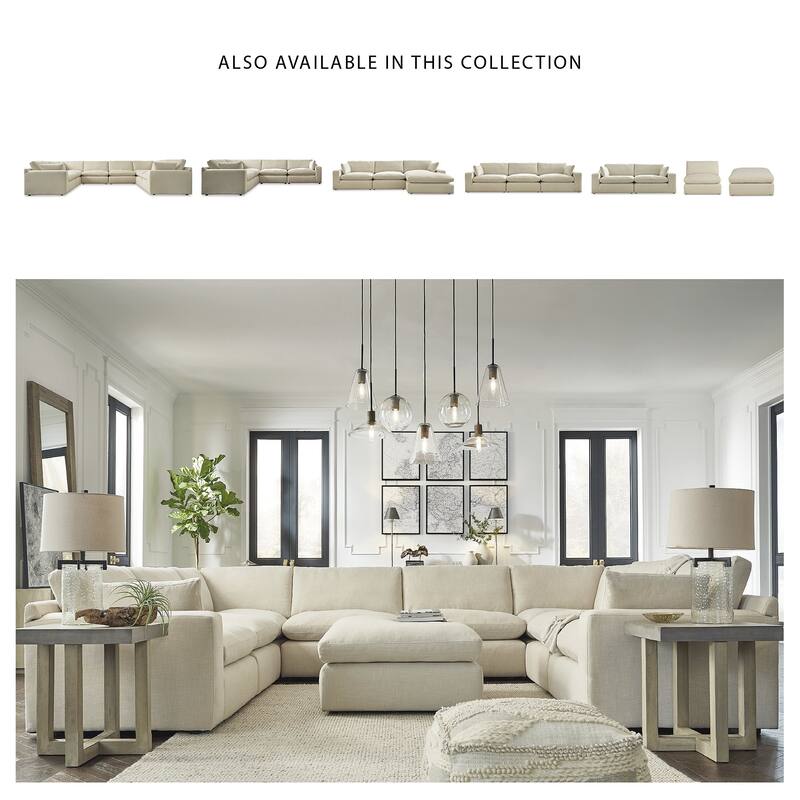 Signature Design by Ashley Elyza Ivory 5-Piece Sectional - 135"W x 135"D x 36"H