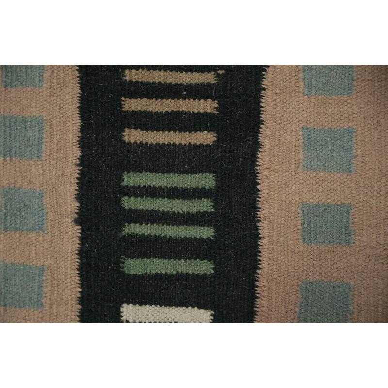 Hand Woven Oriental 100% Wool Carpet Southwestern Tribal Brown Kilim Area Rug - 11' 4'' X 8' 5''