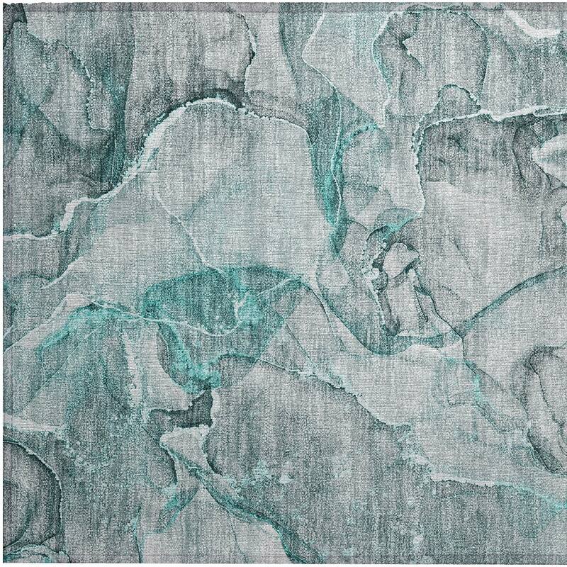 Lalu Artistic Abstract Weather Resistant Classic Meets Modern Outdoor Rug