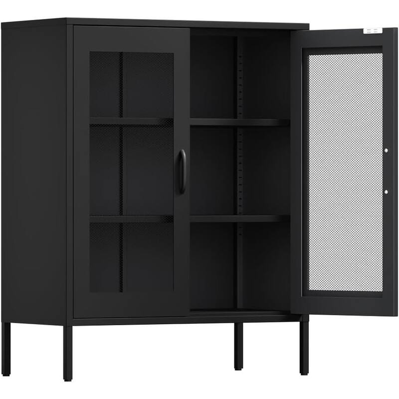 GDFStudio - Marcus Durable Metal Storage Cabinet with Adjustable Shelves for Versatile Organization