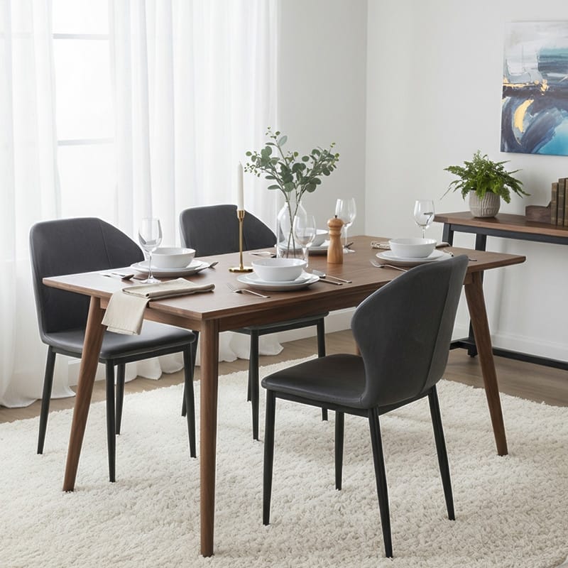 Mosaic Modern Fabric Upholstered Accent Dining Chair With Metal Legs & Curved Backrest Side Chair for Home or Office (Set of 4)