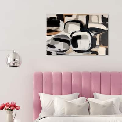 Wynwood Studio Abstract Greige White and Cream White Modern & Contemporary Wall Art Canvas Print