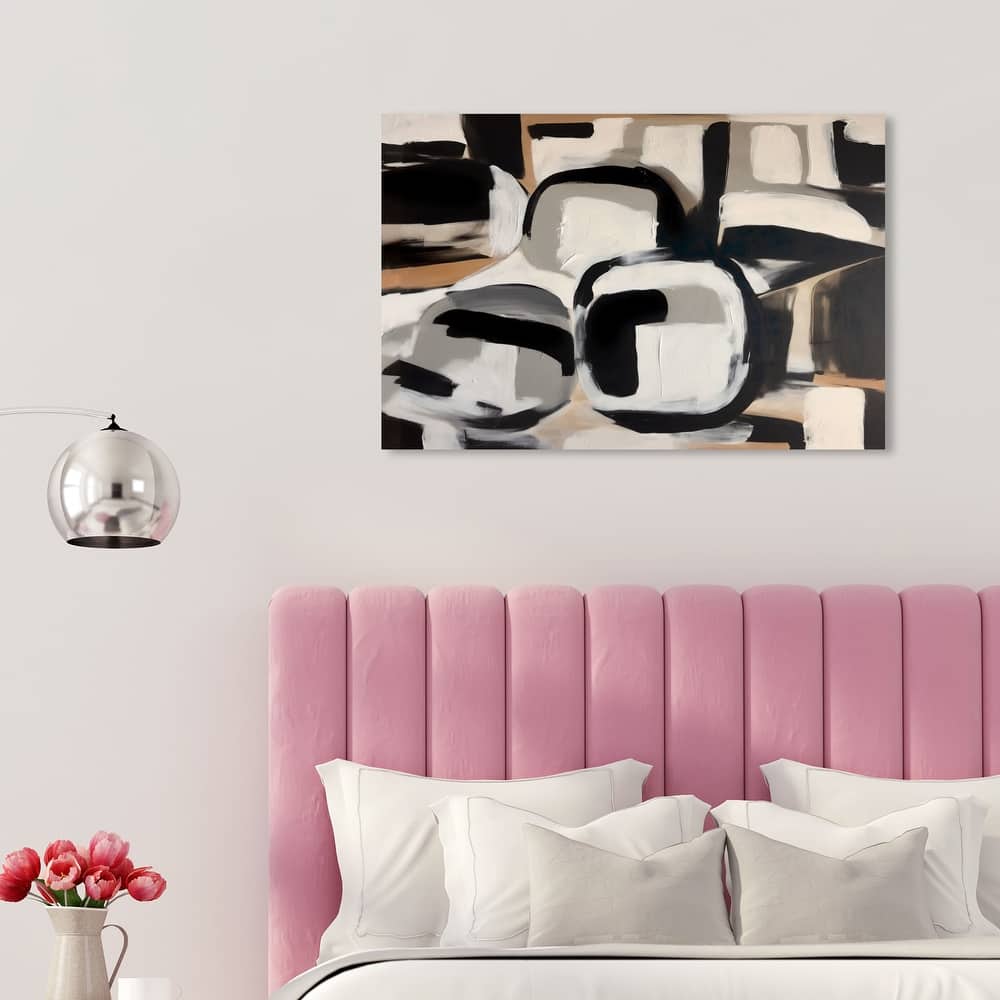 Wynwood Studio Abstract Greige White and Cream White Modern & Contemporary Wall Art Canvas Print