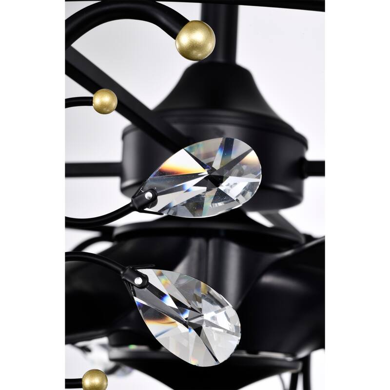 Raja 24 Inch Crystal Glam Style Fandelier with Remote