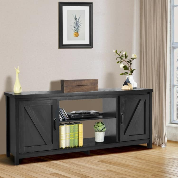 59 Inches TV Stand Media Console Center with Storage Cabinet - 59" x 16" x 25" (L x W x H)