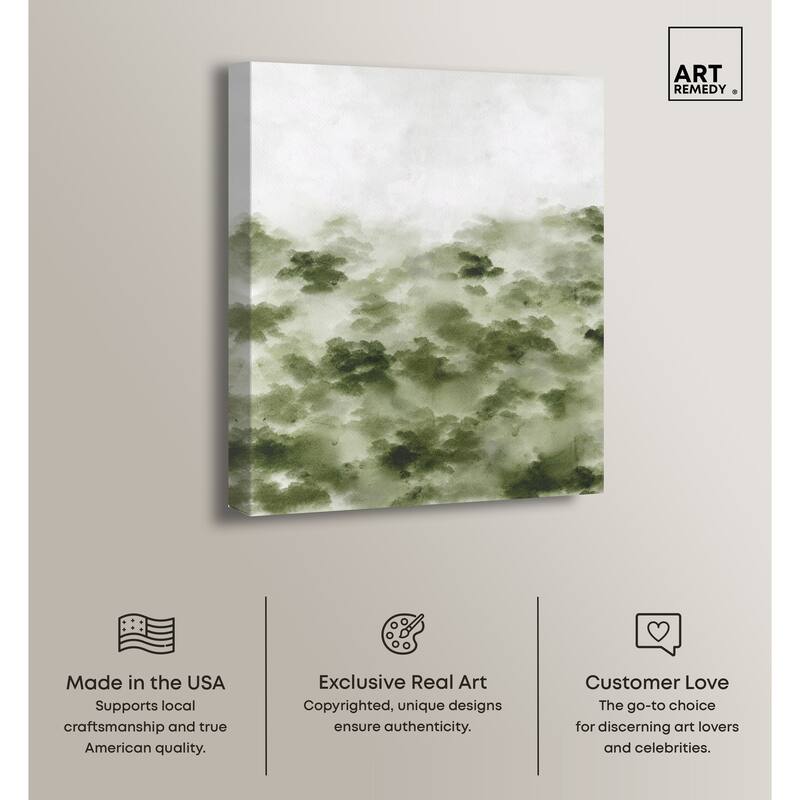 Art Remedy Foggy Rainforest Gallery Wrapped Watercolor Boho Abstracts
