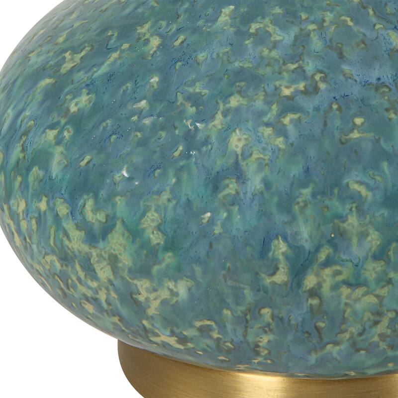 Drip Glaze Buffet Lamp - 34" - Seafoam Green
