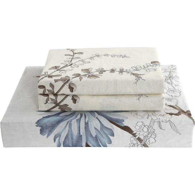 Reversible Floral Print 3piece Cotton Duvet Cover Set Bed Bath