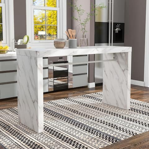 Amereti Contemporary White Counter Ht Table by Furniture of America