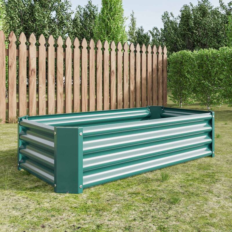 Large Galvanized Metal Raised Garden Bed Open Bottom Rust-Resistant