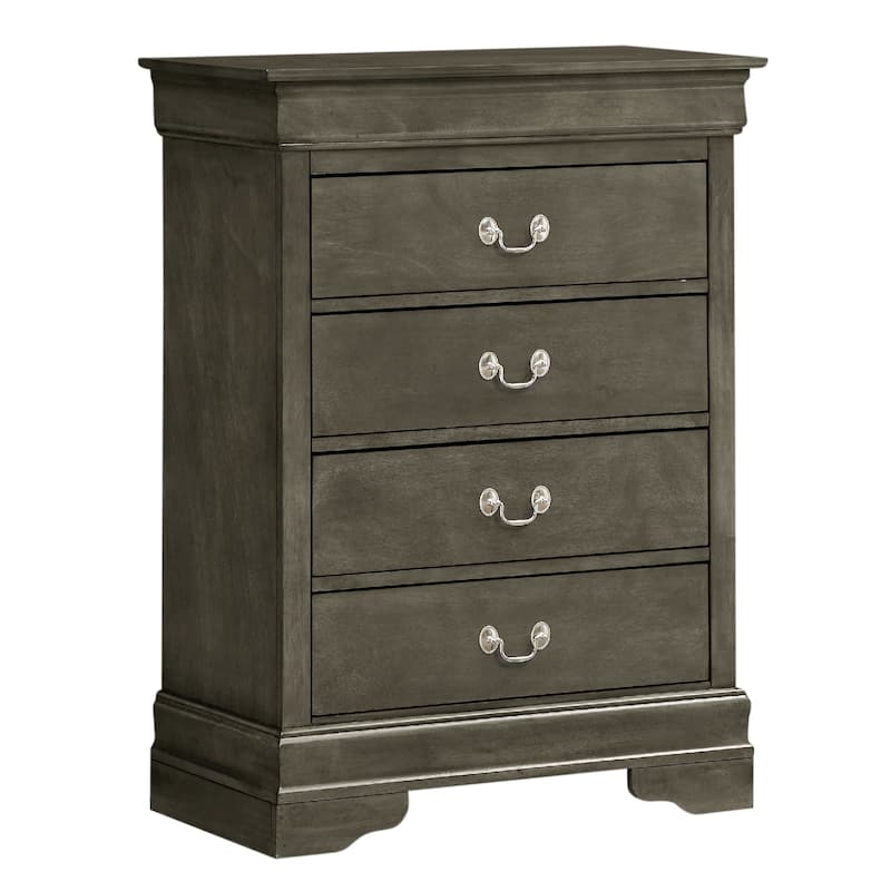 4-Drawer Wooden Bedroom Chest - 41" - Gray