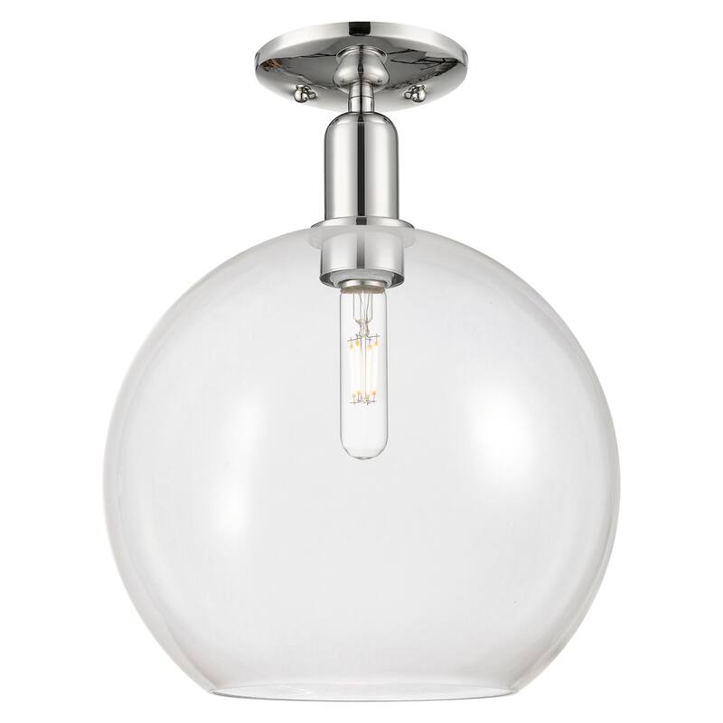 Innovations Lighting Endless Possibilities Arcadia - Athens - 1 Light 12" Semi-Flush Mount - Clear/Polished Nickel