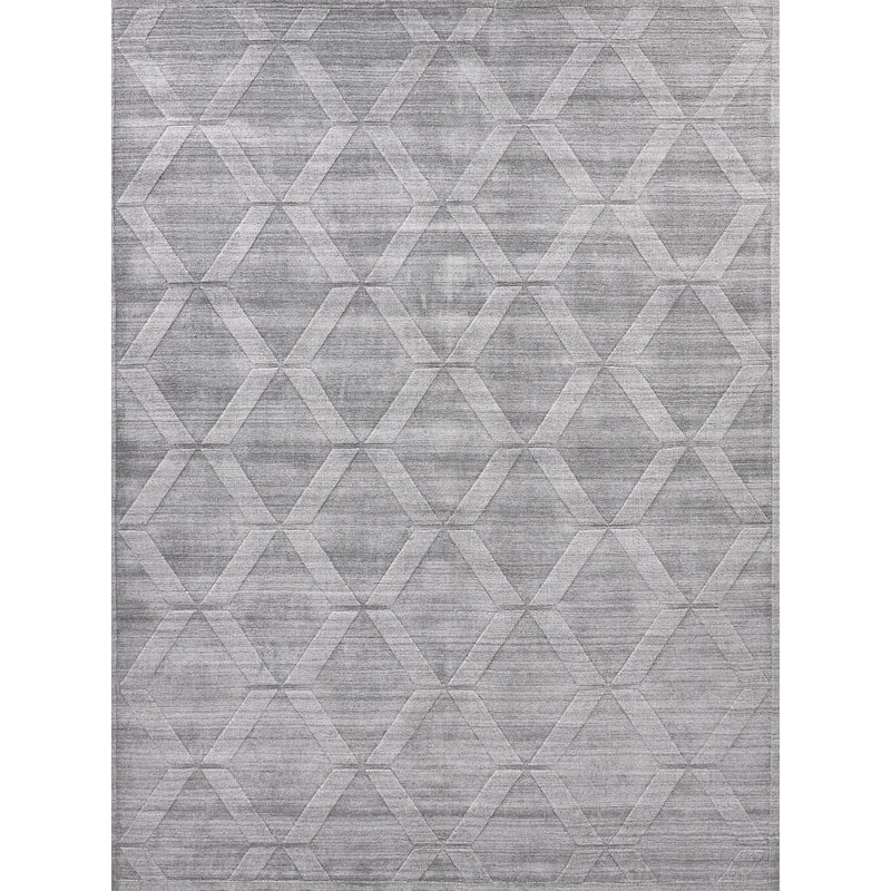EXQUISITE RUGS Castelli Hand-loomed Bamboo Silk/Wool Grey Area Rug.