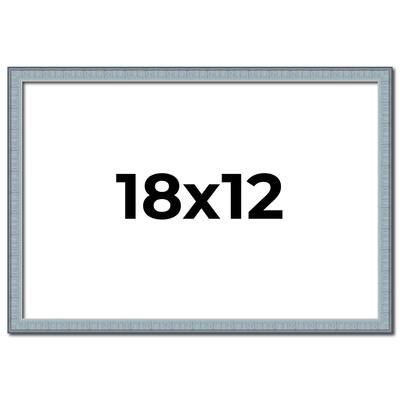 18x12 Frame Rustic Sky Blue Solid Wood Picture Frame | 0.75 Inch