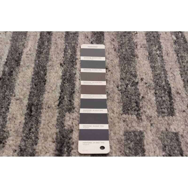 ECARPETGALLERY Hand-knotted Tangier Grey Wool Rug - 7'11 x 9'9