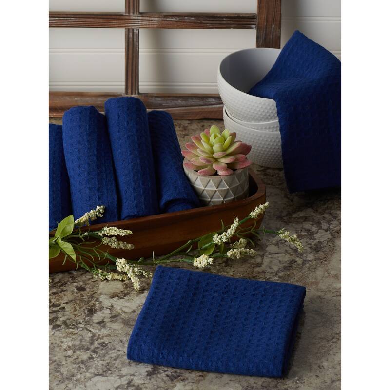 DII Black Recycled Cotton Waffle Dishtowel (Set of 6)