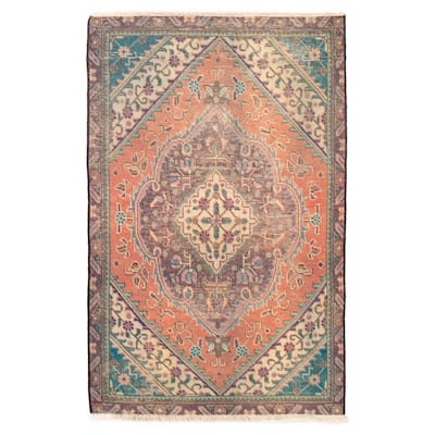 ECARPETGALLERY Hand-knotted Antalya Vintage Copper Wool Rug - 2'11 x 4'6