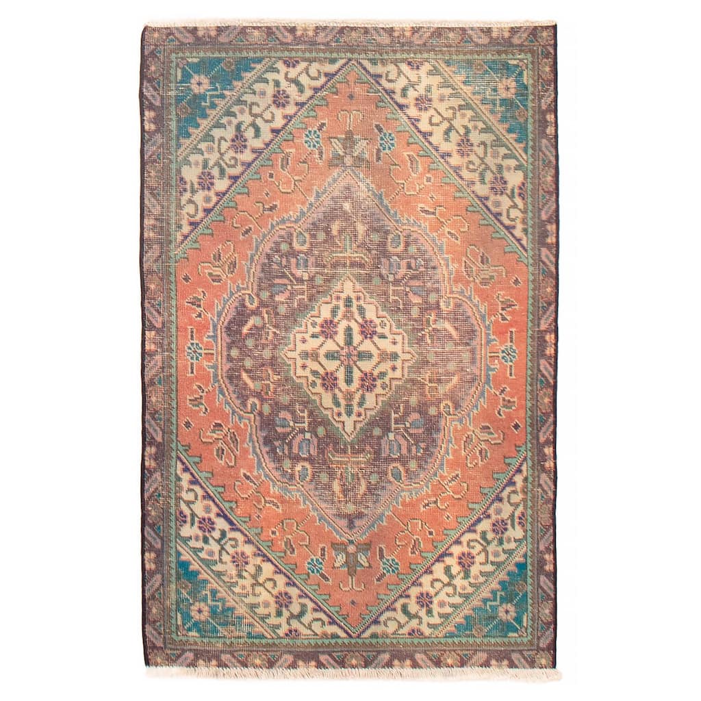 ECARPETGALLERY Hand-knotted Antalya Vintage Copper Wool Rug - 2'11 x 4'6