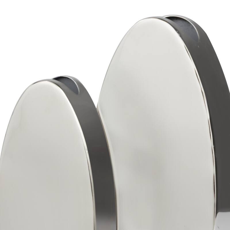 Stainless Steel Metal Decorative Vase with a Sleek Mirror Finish - Set of 2 Silver - Roche River Decor