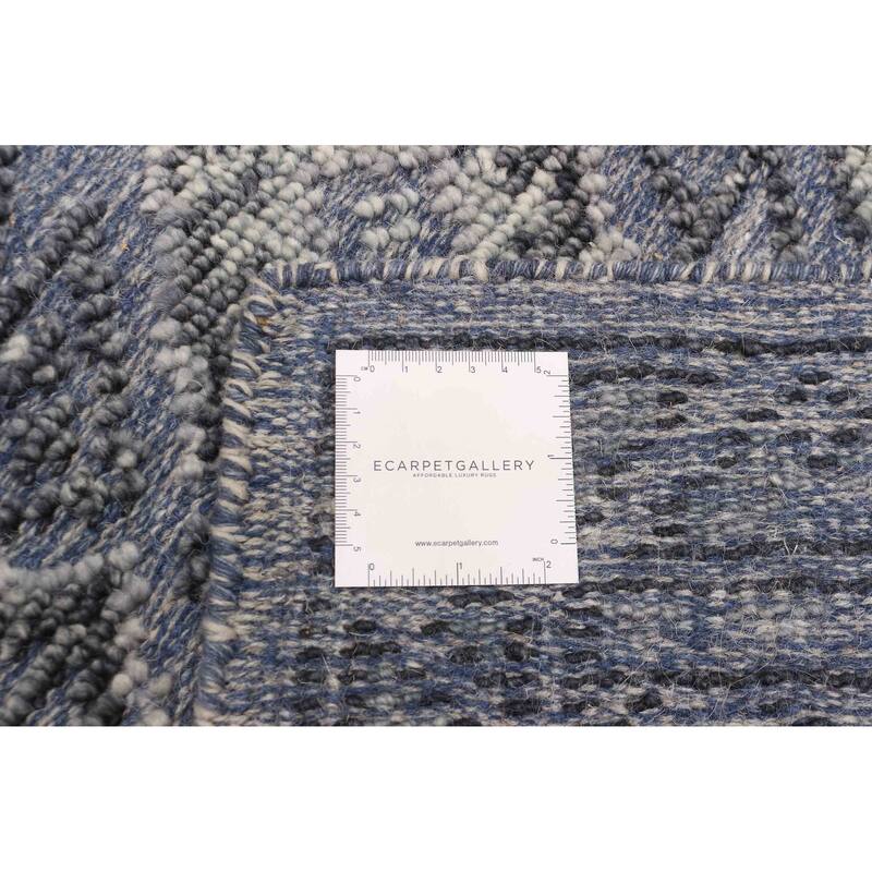 ECARPETGALLERY Hand-knotted Tangier Slate Blue Wool Rug - 5'4 x 7'6