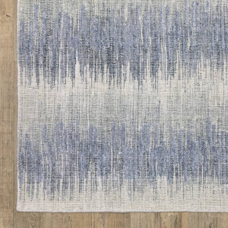 Cameryn Textural Ombre Stripe Blue/ Ivory Area Rug