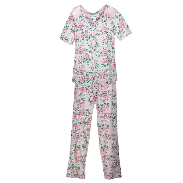 Sag Harbor Women's Cottage Rose Short Sleeve Pajama Set