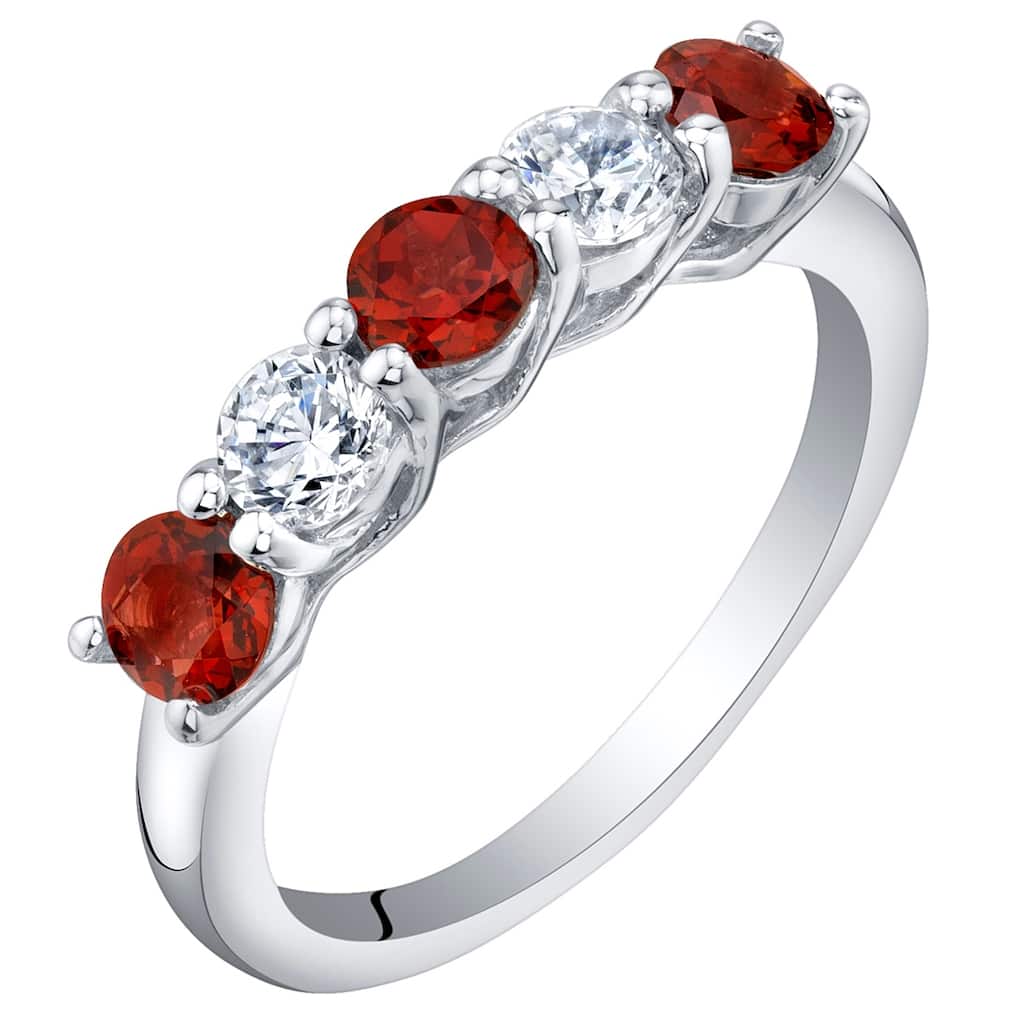 Sterling Silver 0.75 ct Garnet Stackable Ring