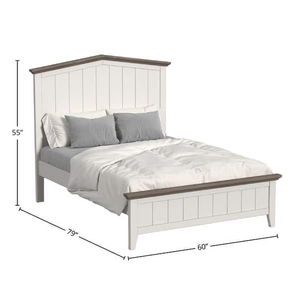 Lodge Farmhouse Wood Complete Full Bed, Cookies/Cream