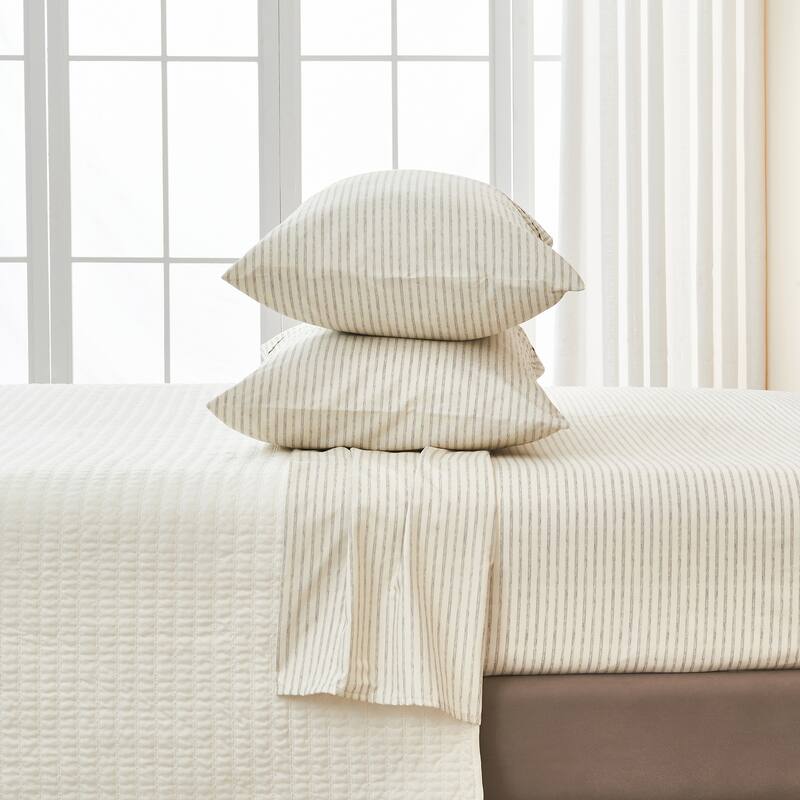 Linery & Co. Ultra-Soft Striped Brushed Microfiber Sheet Set