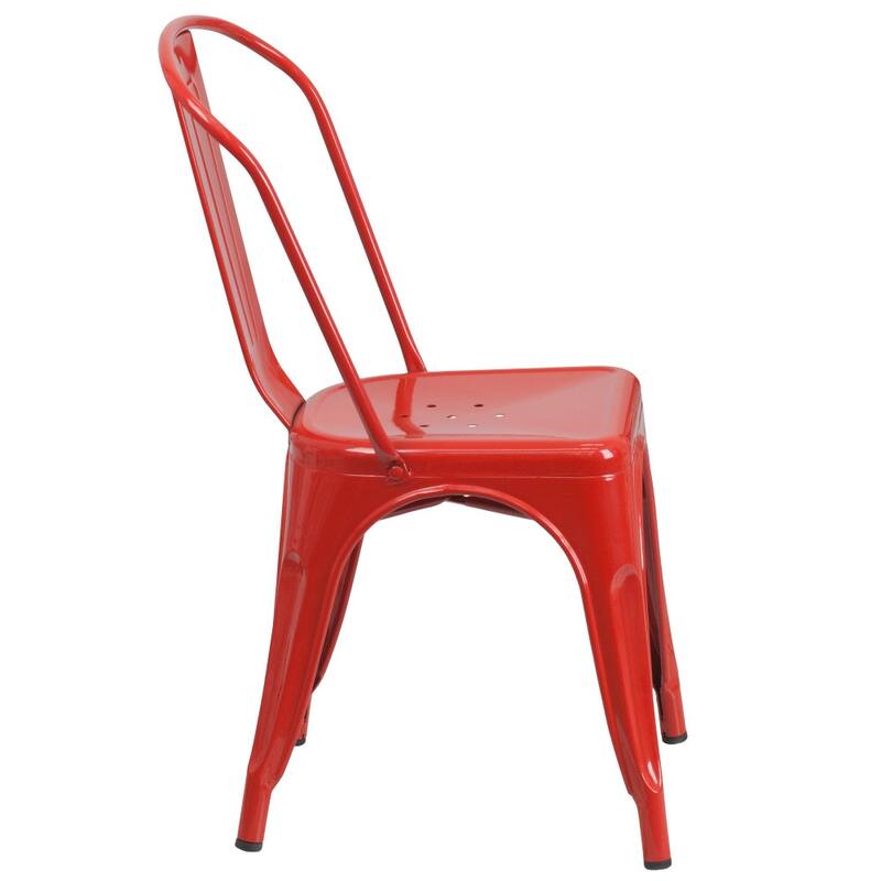 Metal Indoor/ Outdoor Stackable Bistro Chair (Set of 4)