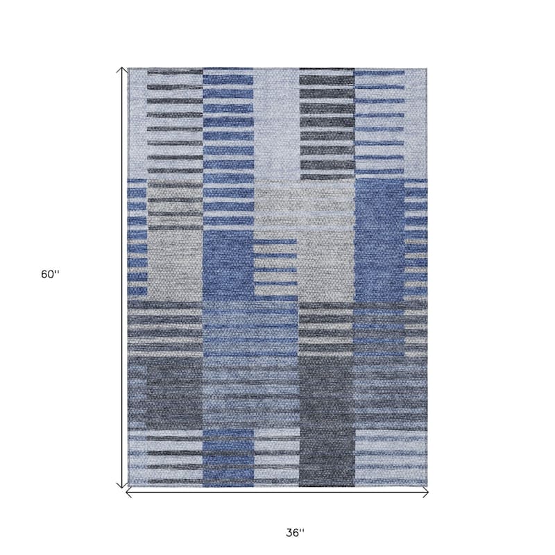 HomeRoots Striped Transitional Rectangle Outdoor Rug