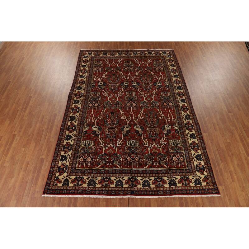 All-Over Bakhtiari Vintage Persian Area Rug Hand-Knotted Wool Carpet - 8'9" x 12'11"