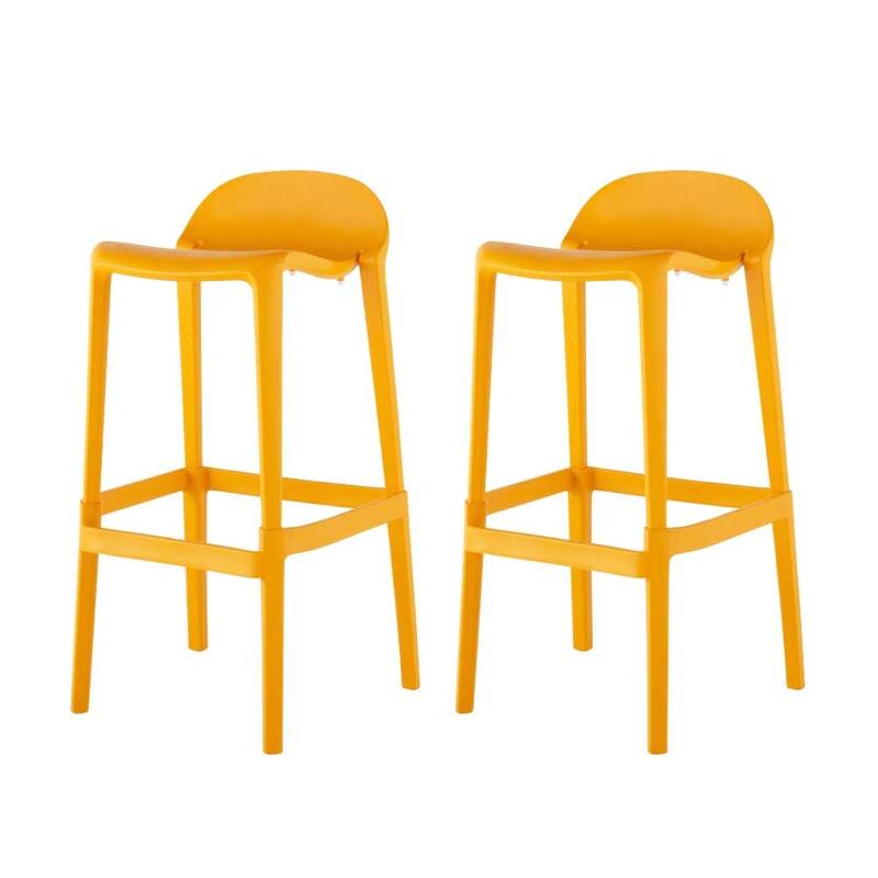 Lagoon Joyous Resin Bar Stool, Set of 2 - Orange