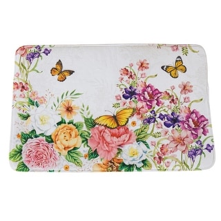 Beautiful Butterfly & Floral Cushioned Bath Mat - On Sale - Bed Bath ...