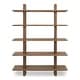 preview thumbnail 1 of 16, NADAAL STUDIOS Thalor Bookshelf, Large Dark Oak with Bullnose Vertical Supports, Rounded Edges Metal Detail, Dark Brown Dark Brown - 53" X 15"