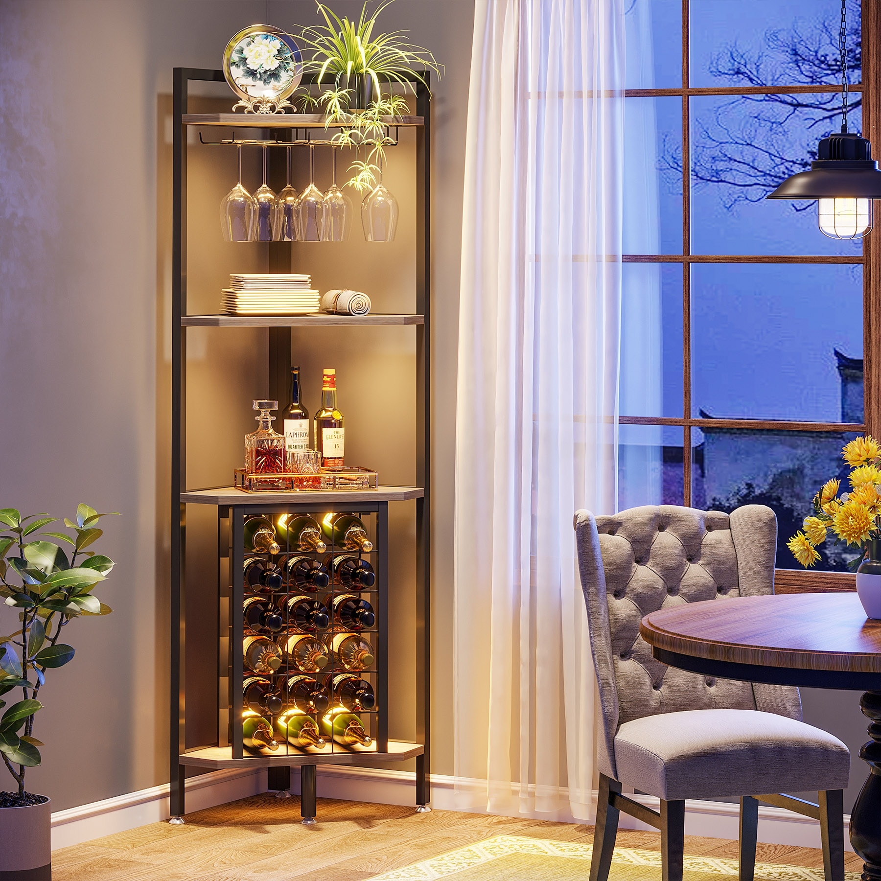 Corner mounted wine rack sales