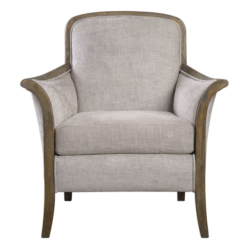 Uttermost Brittoney 32 Inch Tall Wood Framed Arm Chair with Fabric - Stone