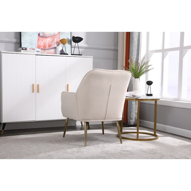 Modern Velvet Easy Assemble Sherpa Armchair for Living Room,Bedroom