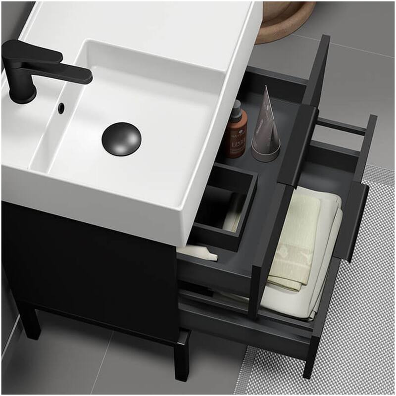Nameeks Derin-2417 Derin 24" Free Standing Single Basin Vanity Set