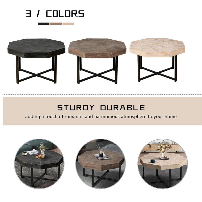 Retro Splicing Design Octagonal Coffee Table
