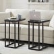 preview thumbnail 5 of 61, Javlergo Set of 2 C-Shaped Sofa Side Table, Small End Table for Living Room, Narrow Bedside/TV Tray Table No Charging Station - Black