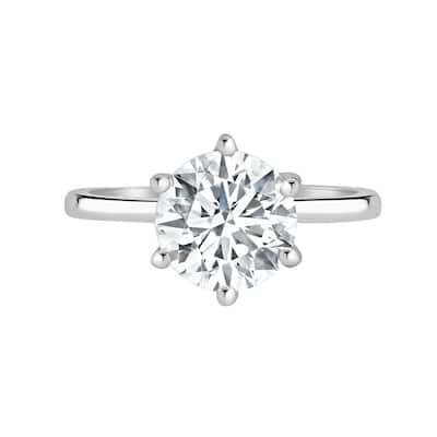 Auriya 14k Gold 7 1/6 ctw Lab grown 6-Prong Round Hidden Halo Diamond Engagement Ring (F-G VS)