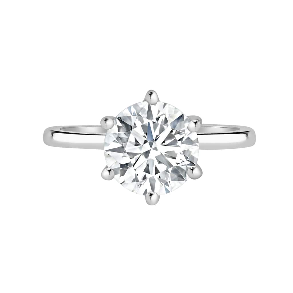 Auriya 14k Gold 7 1/6 ctw Lab grown 6-Prong Round Hidden Halo Diamond Engagement Ring (F-G VS)