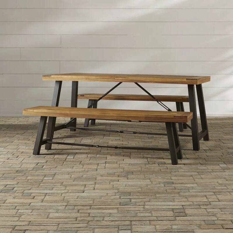 Outdoor 3 PIECE WOOD OUTDOOR DINING SET