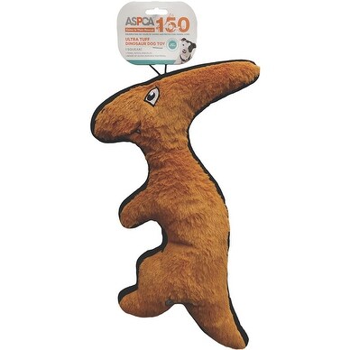 orange dinosaur dog toy