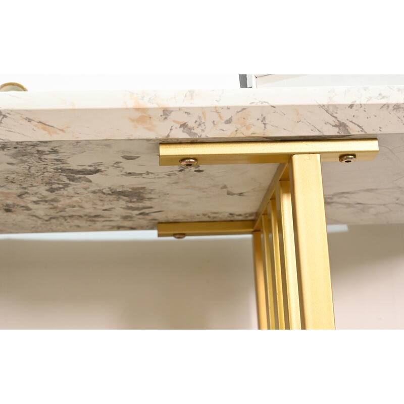 43.3" Modern Faux Marble Top Accent Console Table